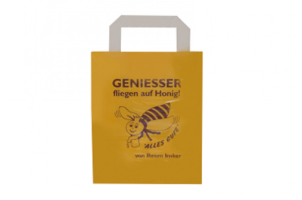 Papier-Tragetasche gelb "Geniesser"